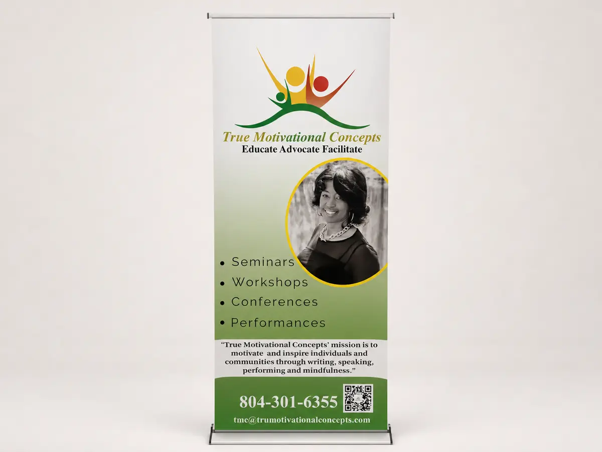 True Motivational Concepts retractable banner produced by LF Graphics