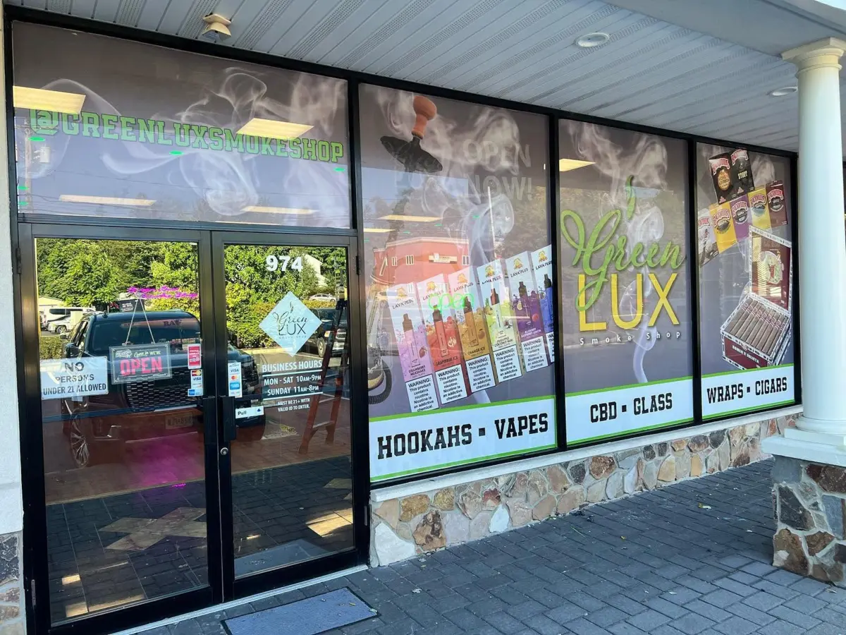 Full storefront window graphics produced by LF Graphics